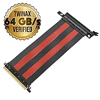 Райзер LINKUP PCIE 3.0 16x Straight Socket (20 cm) - PCIEXT11SS-020-RB